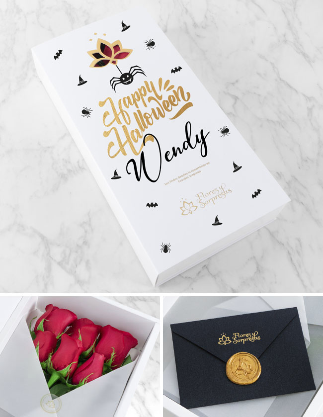 Caja Blanca de 6 Rosas HL1079