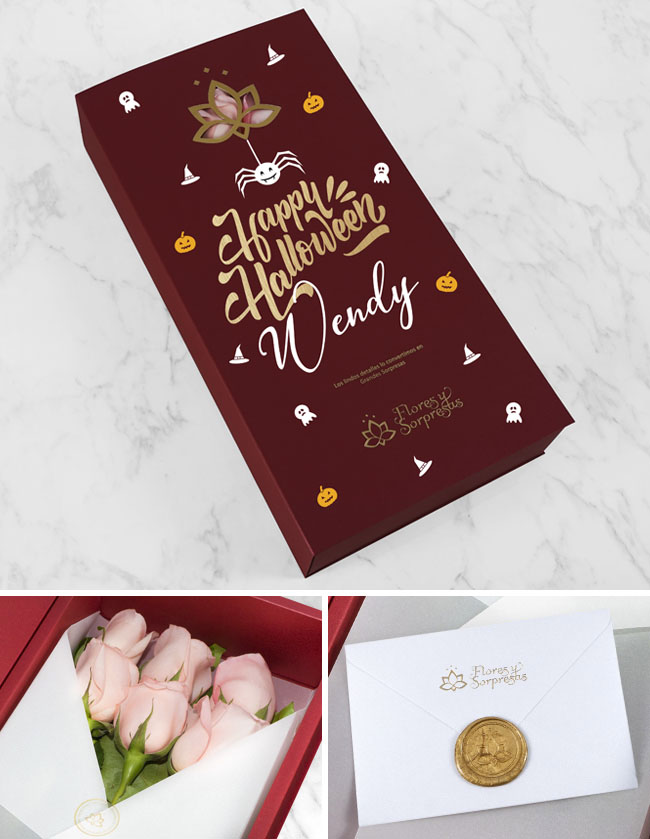 Caja Guinda de 6 Rosas