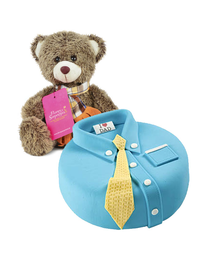 Torta en forma de camisa con Peluche