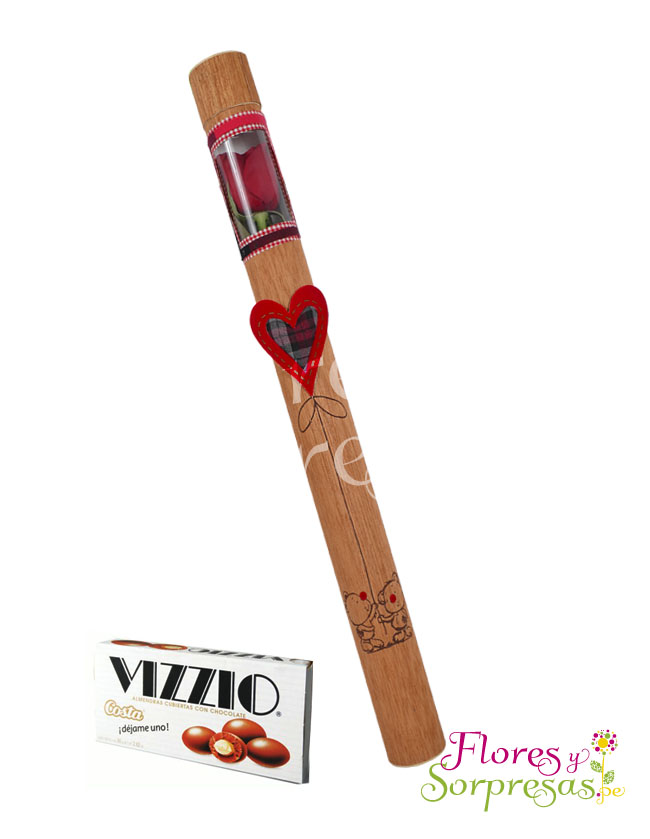 Rosas con chocolate Vizzio