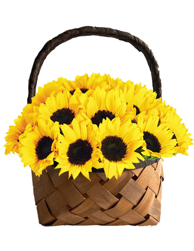 Canasta Con Girasoles 