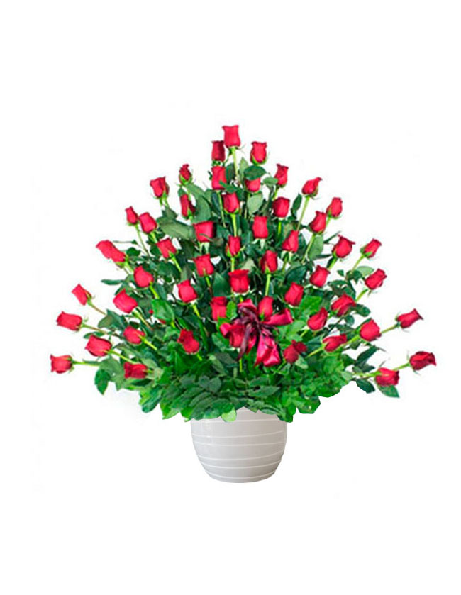 Arreglo Floral con 50 rosas