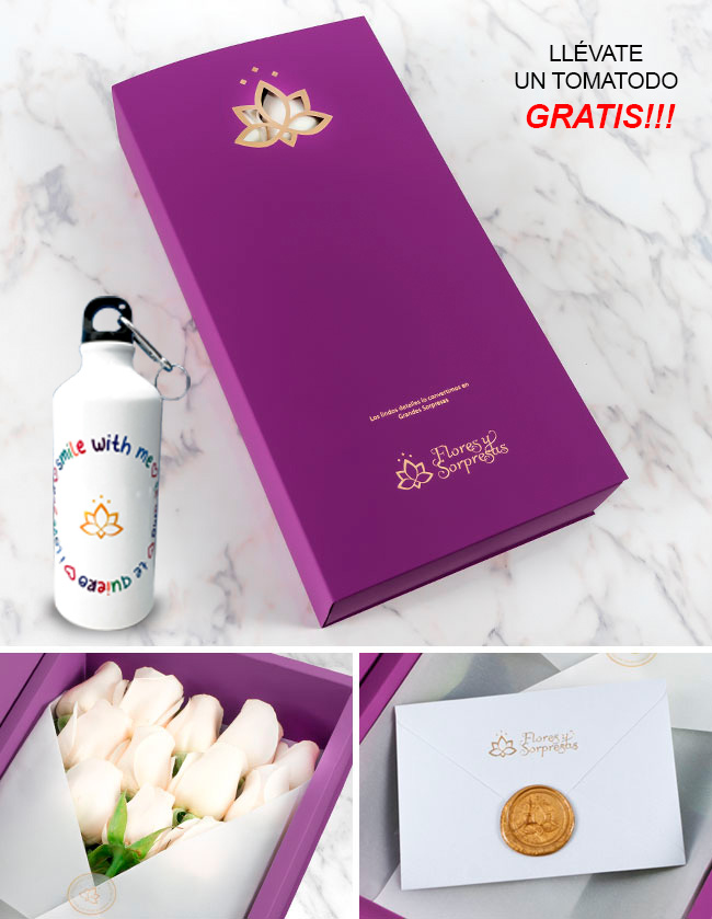 Caja Lilia de 24 Rosas blancas 