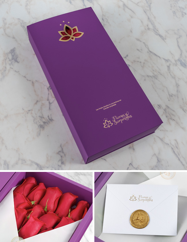 Caja Lila de 20 Rosas Rojas