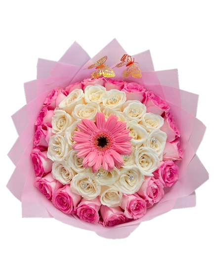 Ramo con Rosas y Gerberas