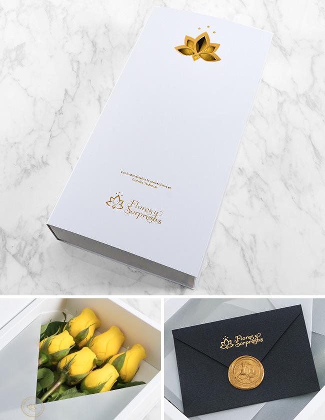 Caja de 6 Rosas Amarillas