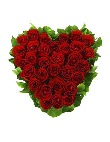 En mi Corazon con rosas rojas