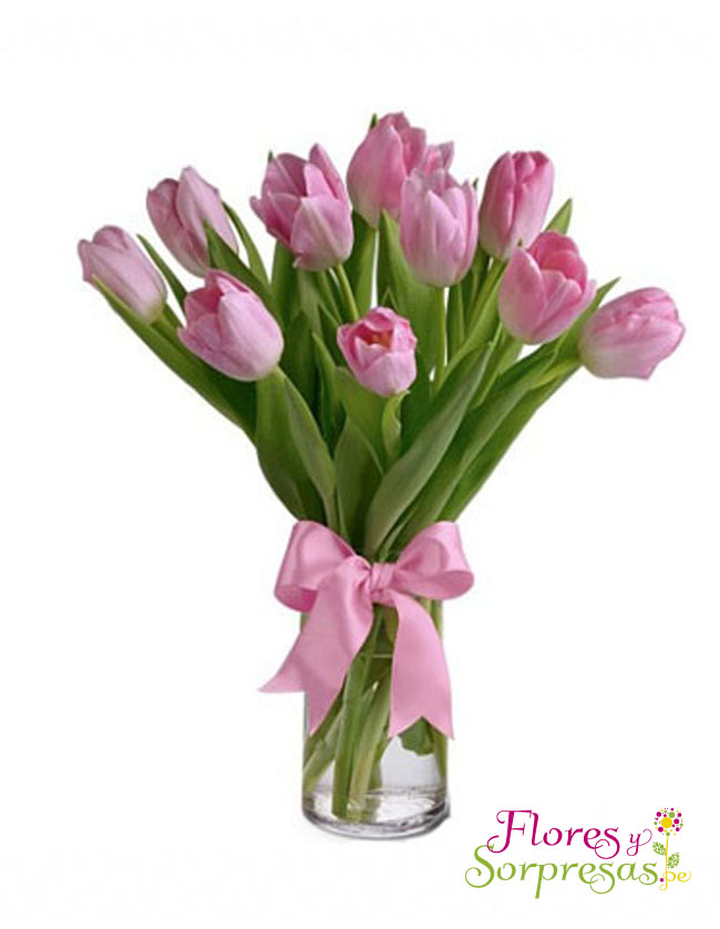 Florero de 10 Tulipanes