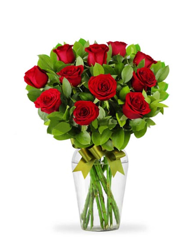 Florero de 12 Rosas