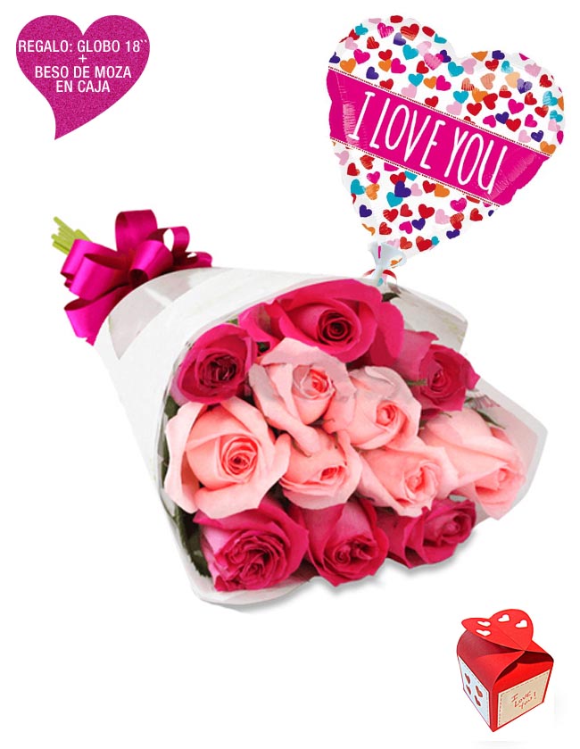 Ramo de 12 Besos y Abrazos