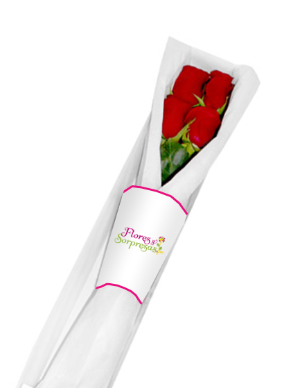 Caja de 4 Rosas Rojas