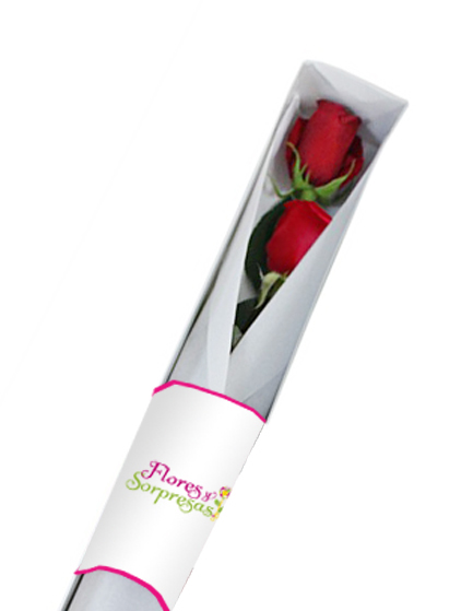 Caja de 2 Rosas Rojas