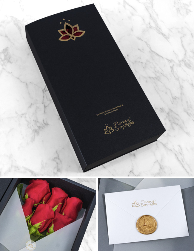 Caja Negra de 6 Rosas Rojas