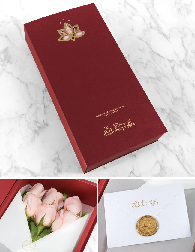 Caja Roja de 6 Rosas Rosadas CA812