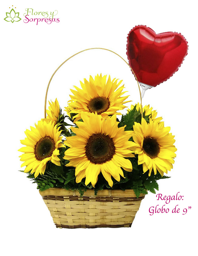 Canasta con girasoles SV864