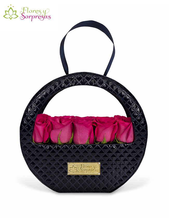 Cartera Azul de 10 Rosas