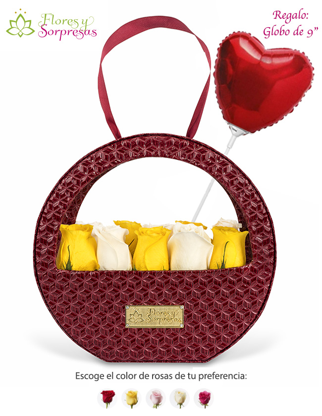 Cartera Guinda de 10 Rosas SV889