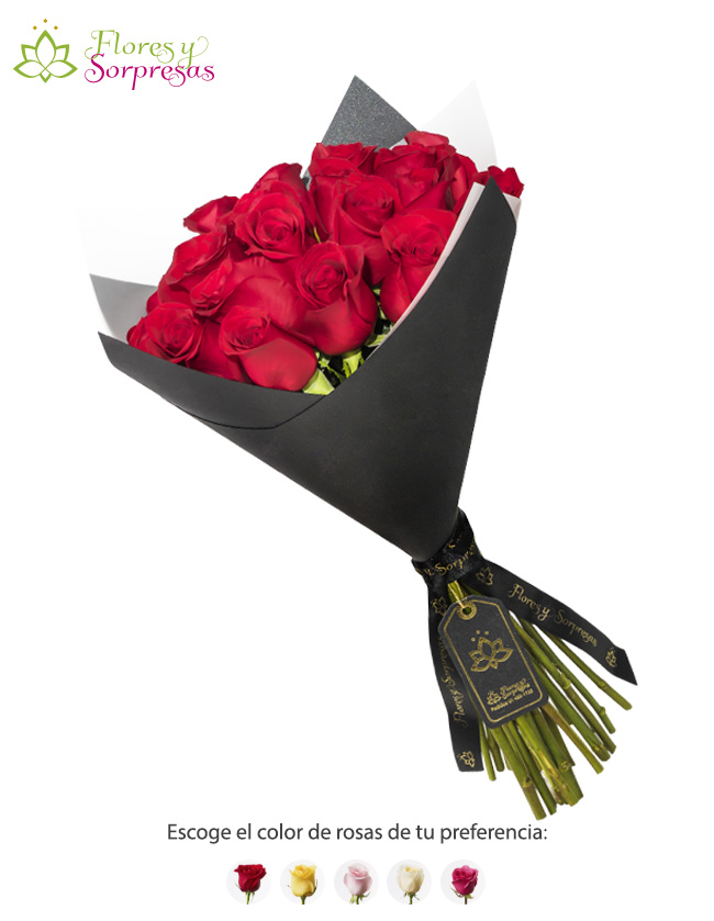 Ramos Black 24 Rosas Rojas