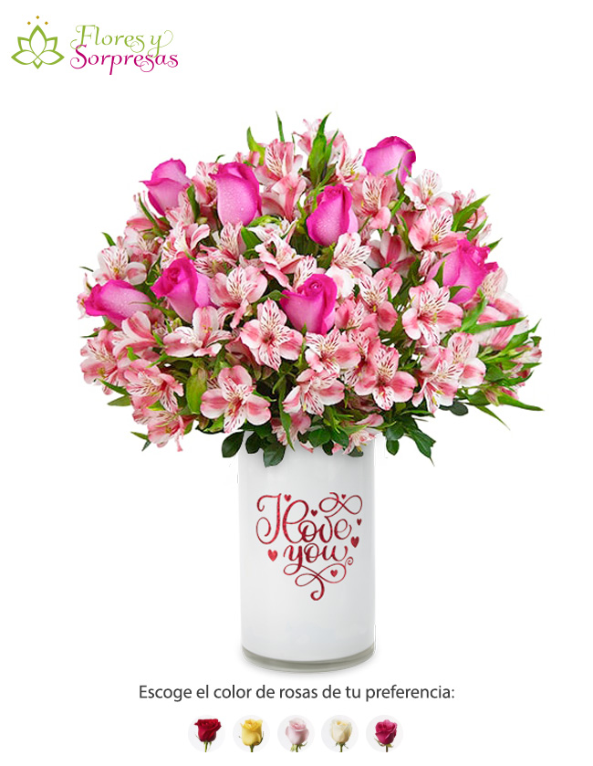 Arreglo floral con rosas